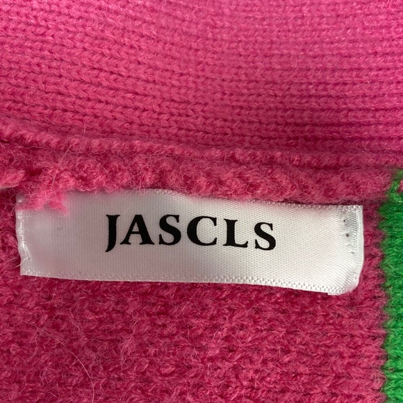 Oversized Striped Grandpa Cardigan in Pink, Green, and White - Picture 2 of 5